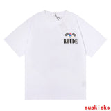 Side profile of Rhude luxury clothing with everyday silhouette