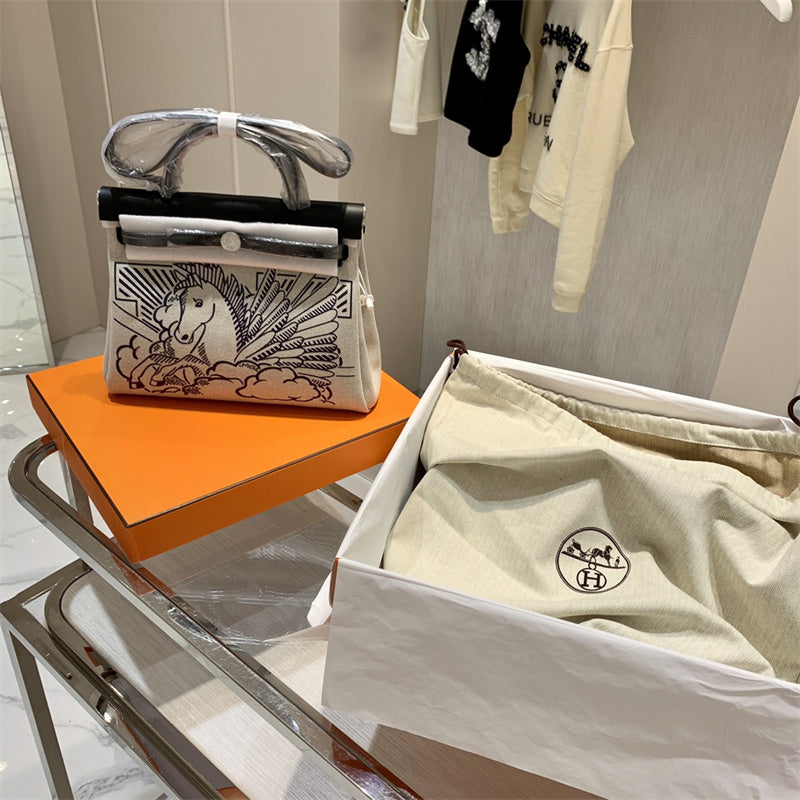 Side view of timeless structured handbag