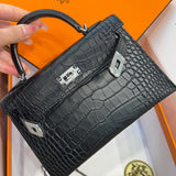 Side view of chic structured handbag
