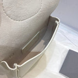 Top view of statement structured women's handbag – women's designer-style accessory