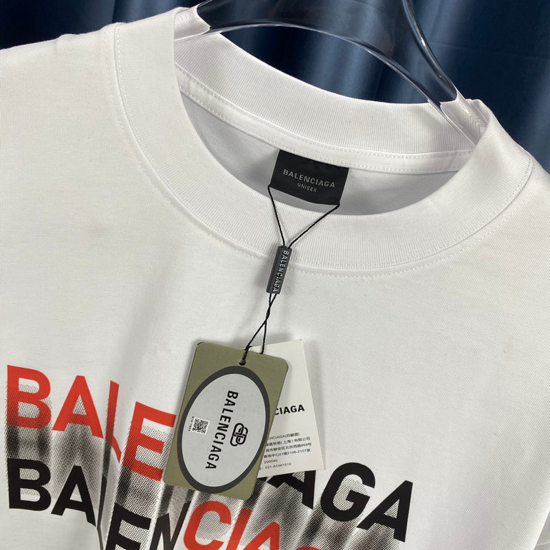 Close-up of Balenciaga t-shirt craftsmanship