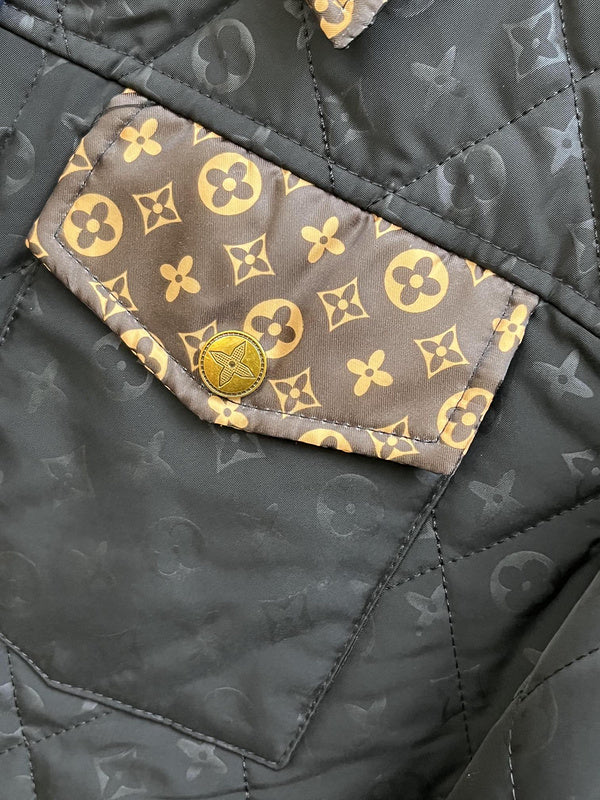 Front view of Louis Vuitton luxury clothing with streetwear-inspired cut