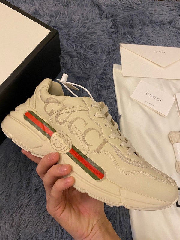 Gucci sneakers detailed view showing premium designer craftsmanship