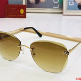 Close-up detail view of Cartier unisex sunglasses