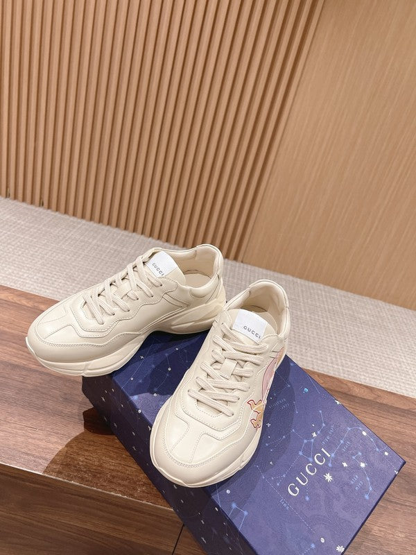 Gucci tonal black luxury sneakers view 4 bold athletic profile