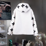 Back view of Louis Vuitton luxury clothing with signature branding