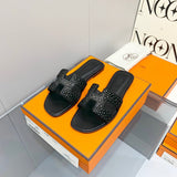 Hermès Red Block Heel Sandals - Sole Detail View