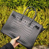 Understated bag shown from front angle