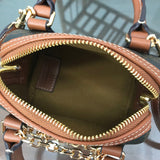 Close-up detail of signature classic women's handbag – women's everyday handbag
