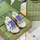 Gucci crisp white luxury sneakers view 4 heritage-inspired look