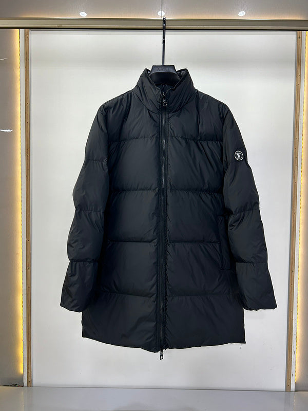 Front view of Louis Vuitton luxury clothing with contemporary cut