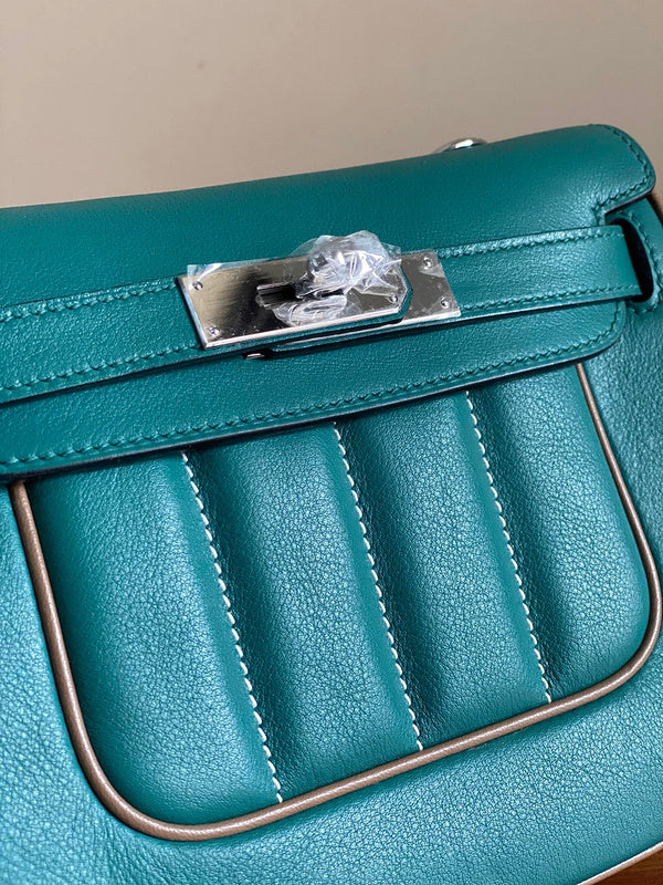 Close-up detail of statement bag design