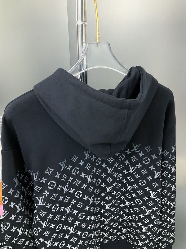 Front view of Louis Vuitton luxury clothing with monogram-inspired silhouette