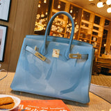 Side view of versatile structured handbag