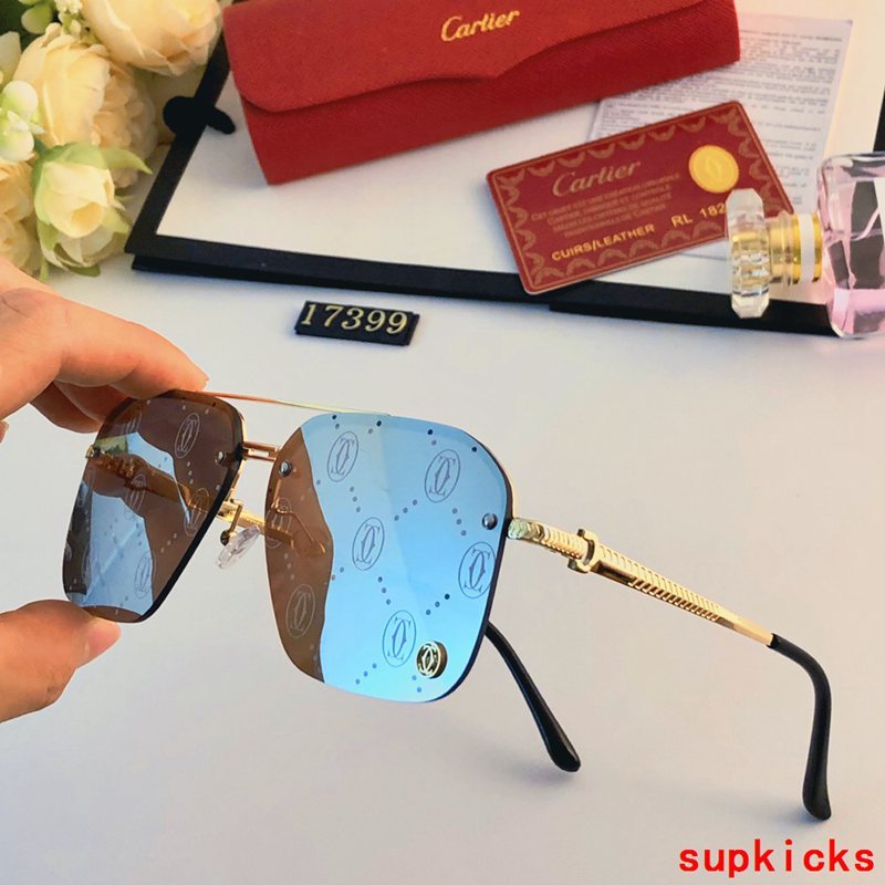 Close-up detail view of Cartier unisex sunglasses
