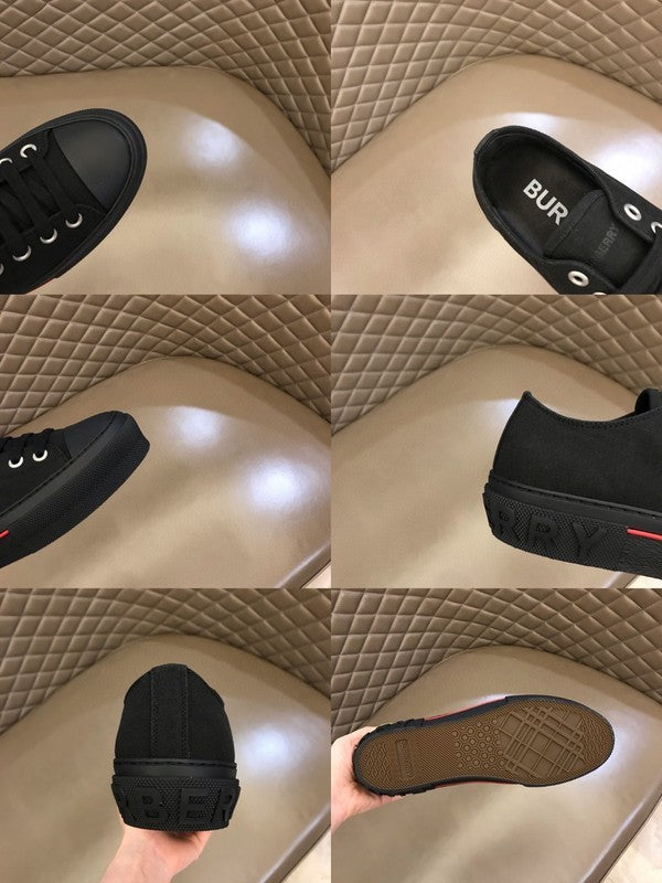 Burberry Grey High-Top Sneakers - Side Profile View