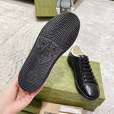Side profile of Gucci classic monochrome sneakers everyday casual design