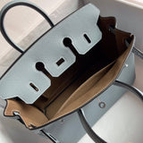 Side view of statement structured handbag