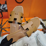 Hermès White Ankle Strap Sandals - Sole Detail View