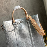 Close-up detail of modern statement women's handbag – women's designer-style accessory