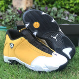Side profile of Nike tonal black sneakers premium leather build