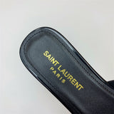Close-up of Saint Laurent shoes craftsmanship