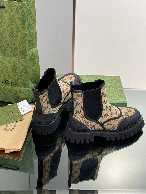 Gucci stone beige luxury sneakers view 8 padded collar comfort