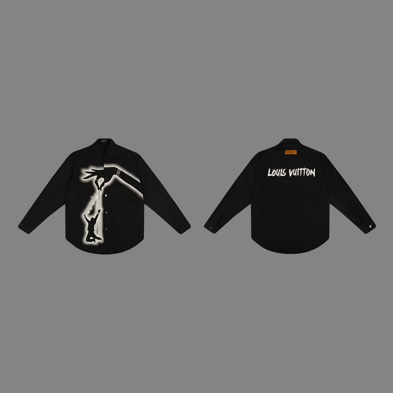 Full styled look of Louis Vuitton luxury clothing with monogram-inspired silhouette