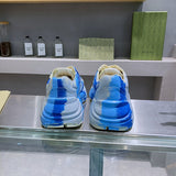 Gucci two-tone luxury sneakers view 5 breathable knit upper