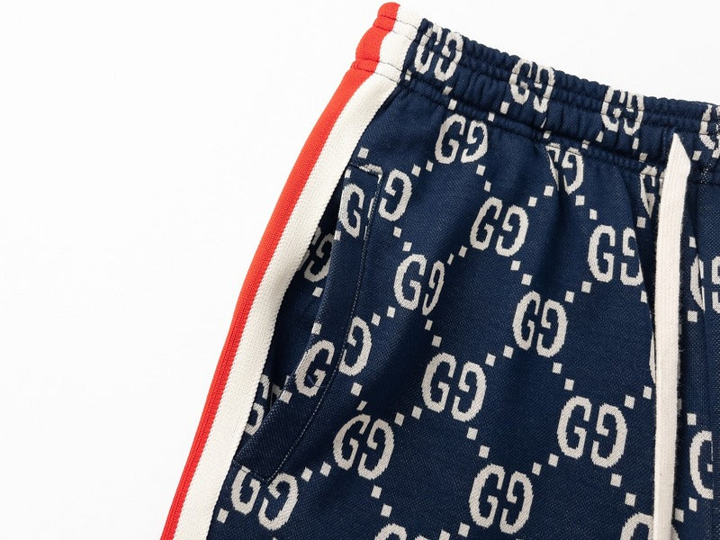Full styled look of Gucci luxury clothing with monogram-inspired silhouette