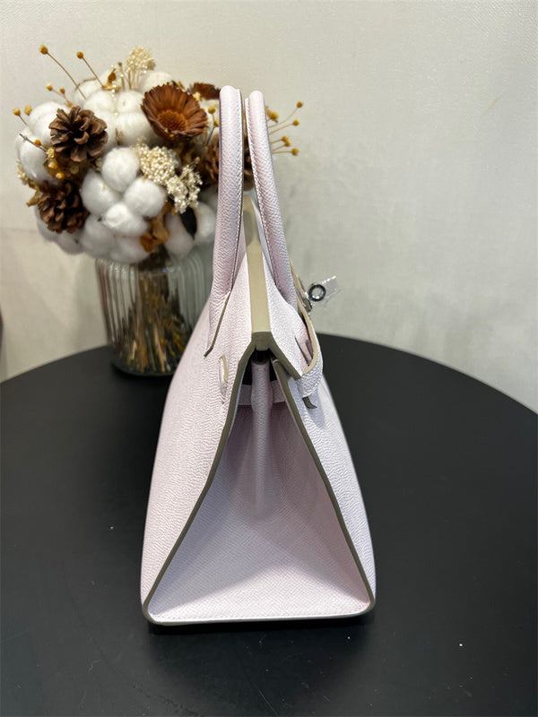 Side view of elegant structured handbag