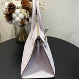Side view of elegant structured handbag