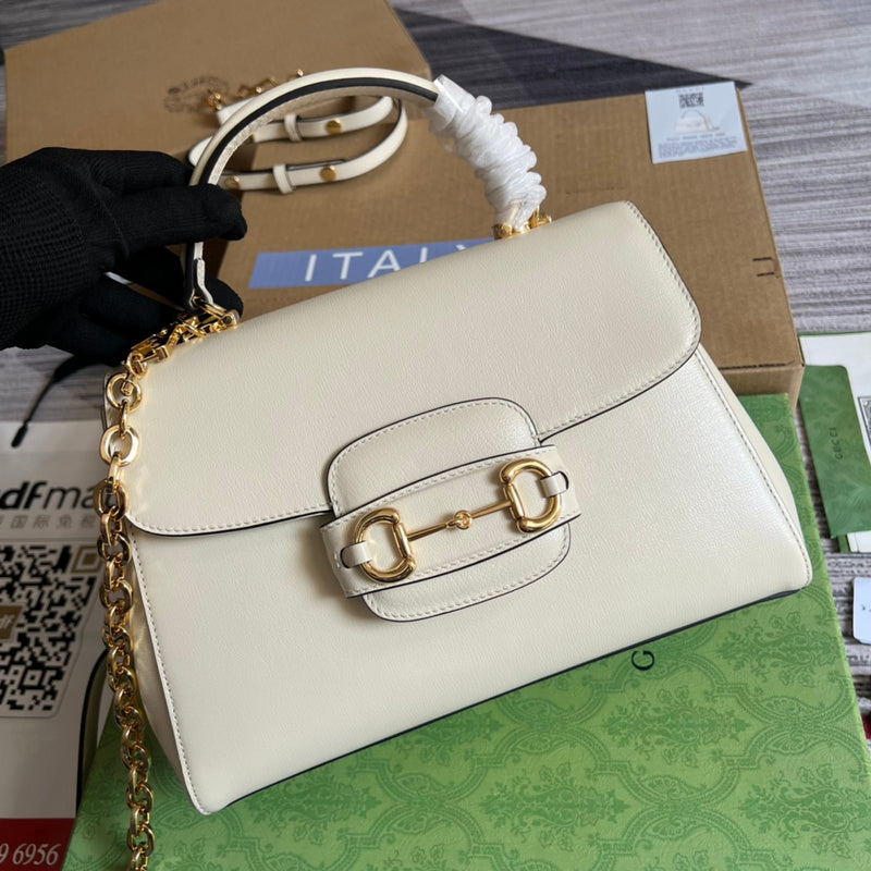 Side view of effortless structured handbag