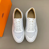 Hermès White Classic Ballet Flats - Angled View