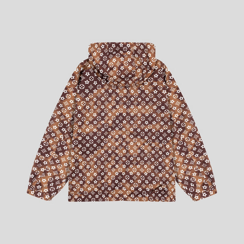 Side profile of Louis Vuitton luxury clothing with logo-detail design
