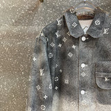Front view of Louis Vuitton luxury clothing with monogram-inspired silhouette