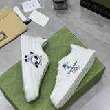 Gucci fresh white-and-black luxury sneakers view 4 breathable knit upper