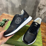 Gucci tonal black luxury sneakers view 9 bold athletic profile