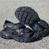 Balenciaga Grey Pointed-Toe Flats - Close-Up Texture View