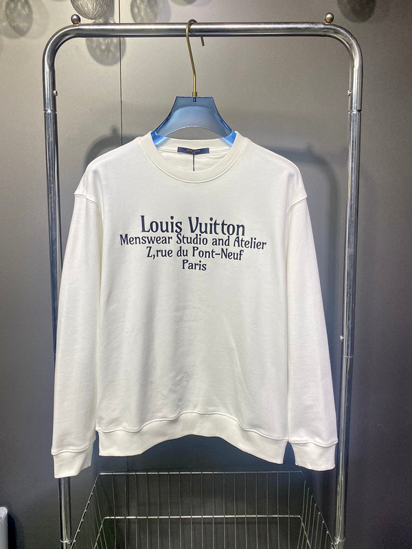 Side profile of Louis Vuitton luxury clothing with runway-inspired design