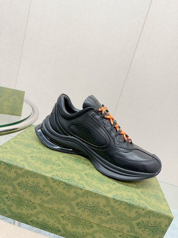 Gucci all-black luxury sneakers view 8 heritage-inspired look