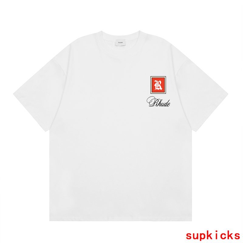 Full styled look of Rhude luxury clothing with signature branding