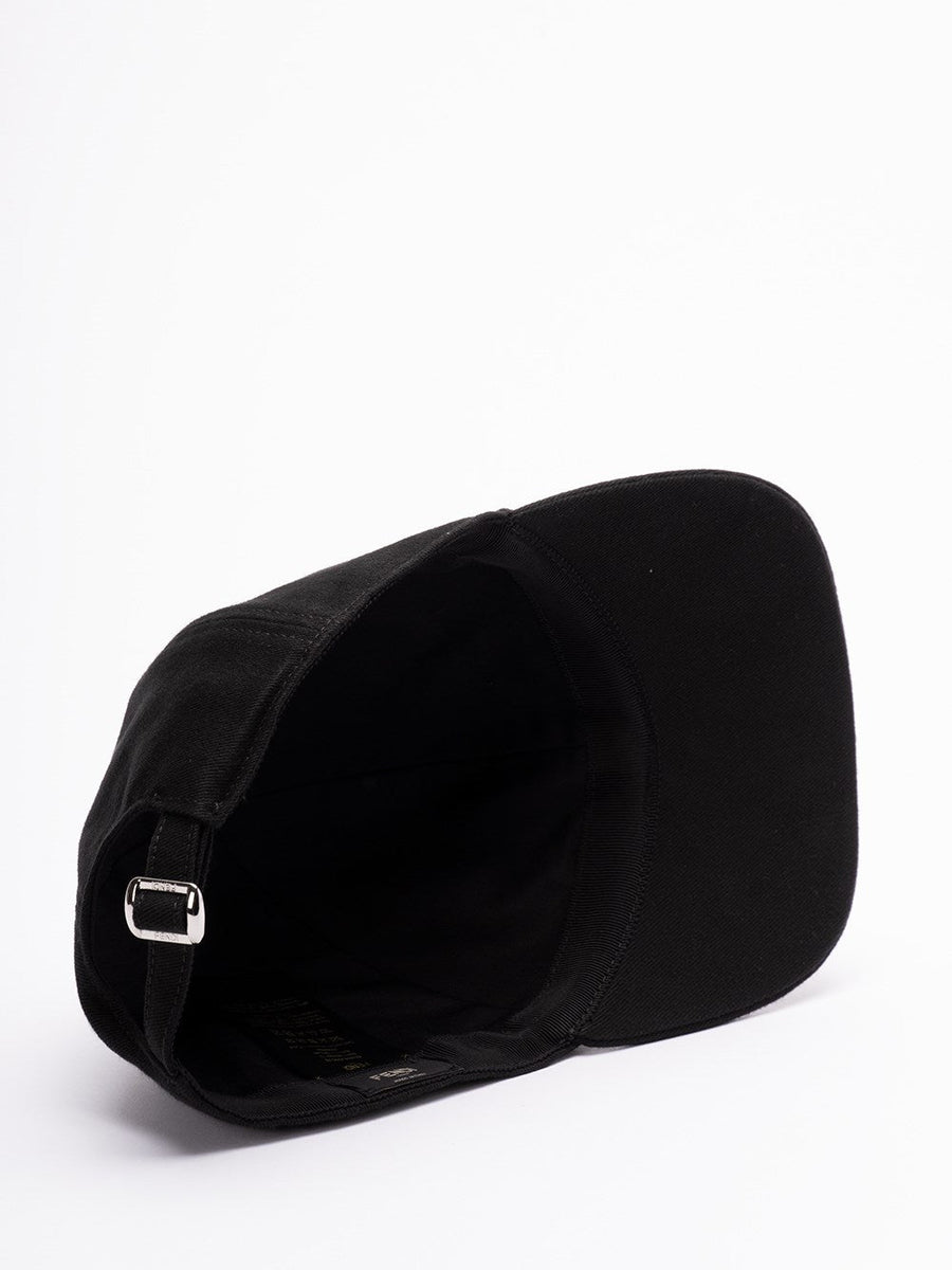 Close-up of Fendi hats hardware and fine stitching