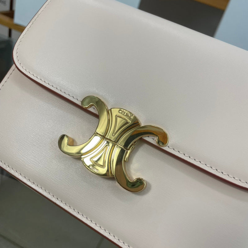 Front view of chic structured women's handbag – women's designer-style accessory