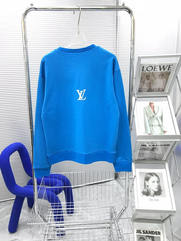 Front view of Louis Vuitton luxury clothing with signature branding