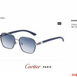 Close-up detail view of Cartier unisex sunglasses