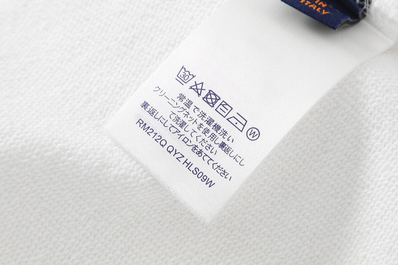 Back view of Louis Vuitton luxury clothing with signature branding