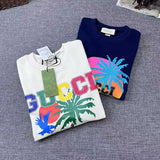 Back view of Gucci luxury clothing with signature branding