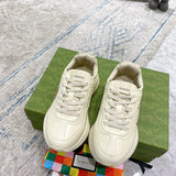Gucci neutral cream luxury sneakers view 8 signature lace-up style
