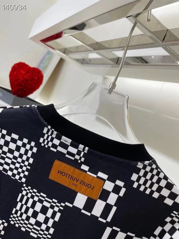 Side profile of Louis Vuitton luxury clothing with runway-inspired design